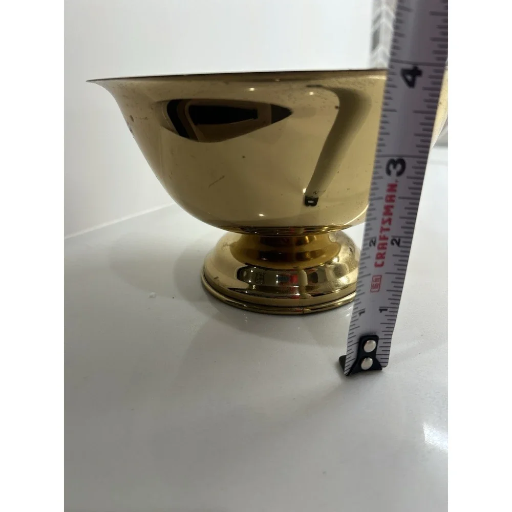Vintage Brass Pedestal Bowl Traditional Heritage Decor